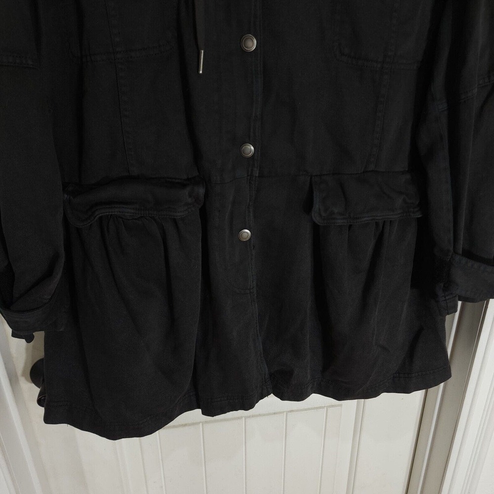 Free People Nocturne Parka Jacket Womens XS Black 100% Cotton Pockets Hooded - Picture 5 of 14